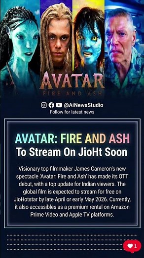 Avatar: Fire and Ash Streaming Dates Revealed for India! 🌊🔥