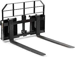 Titan Attachments Pro Series Pallet Fork Frame, 42" Pallet Fork Blades, Universal SSQA Connection, Rated 6,000 LB, C2 Hay Spear & Stabilizer Spear Sleeves Included, 2" Receiver Hitch