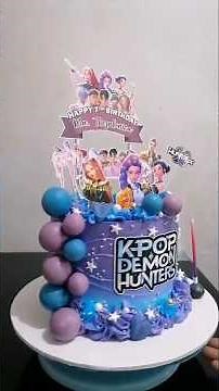 K-Pop Demon Hunters Theme Cake | 7th Birthday Cake Design | Soft Icing