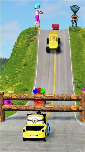 Cars vs Log Trap - BeamNG.Drive