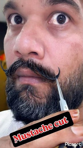 How to trim mustache with scissors: complete 3-step guide 2025 #mustache