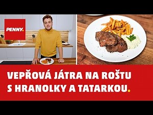 Vepřová játra na roštu s hranolky a tatarkou