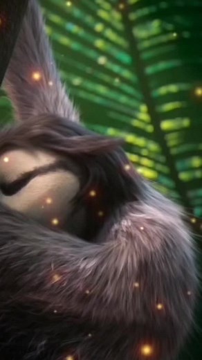 Cute Animated Sloth Exploring a Magical Forest