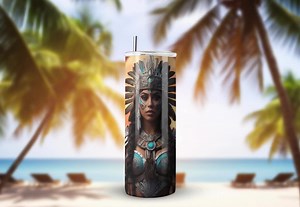 Aztec Female Tumbler Wrap, Seamless Tumbler Wraps, Sublimation Wraps, Warrior Woman Art, Cultural Heritage Art, Mystical Warrior Artwork - Etsy Canada