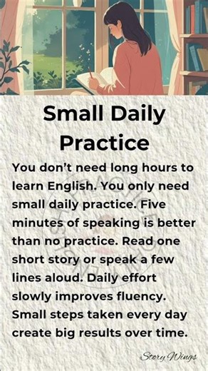Small Daily Practice Makes English Easy ✨ #shorts #englishstory #motivation #shortsfeed #ytshorts