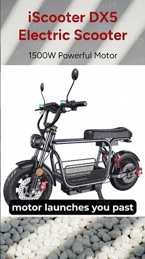 iScooter DX5 Electric Scooter, 1500W Motor, 48V 15.6Ah Battery, 15 inch Tubeless Tires, EU9.NL