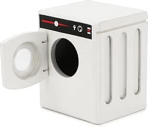 Dollhouse Miniature Washing Machine 1:12 Furniture Appliance Model Laundry Machine Mini House Washer Decoration Accessories Openable Lid Washer Dryer (Wood)