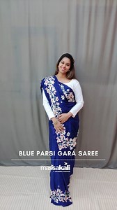 A stunning blue parsi gara saree with beautiful gara embroidery in white and pink. The saree has gorgeous border with flower themed gara work on it. Only few artisans are skilled to create this authentic gara embroidery. Wear it to a family function or even an evening party and this saree is sure to look elegant. . WhatsApp us on 91 9930554497 or 91 9321298817 for details and buying. We ship worldwide. . #parsisarees #parsigara #sustainablefashion #handloomsarees #weavesofindia #savetheweaves #w