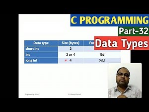 C PROGRAMMING | Part-32 | Data Types