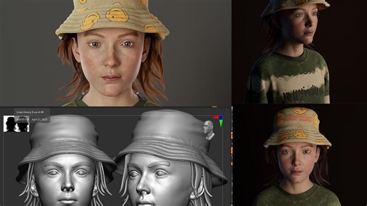 高精度！超现实3D女孩设计