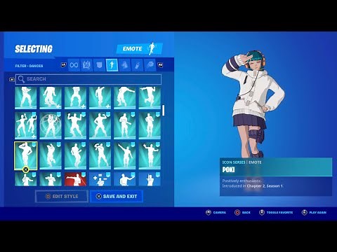 New Skin Yuki!! Showcase with almost all emotes from fortnite! 🎧