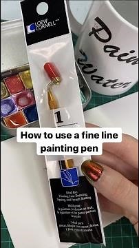 How to use a fine line painting pen fluid liner with watercolor paint
