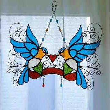 Making Stained Glass Lovebirds + Free Pattern