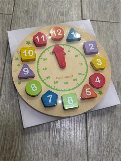 Wooden Montessori Learning Clock – Shape Sorting, Time Teaching Toy - Etsy