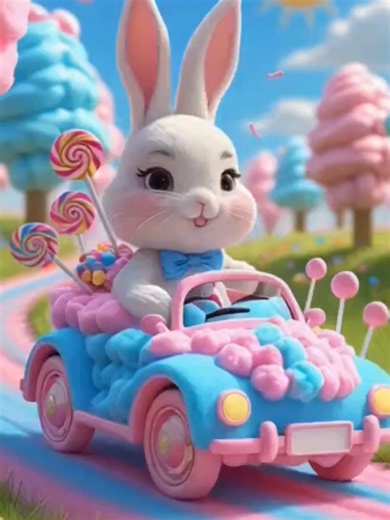 Bunny Adventures in a Cotton Candy Car