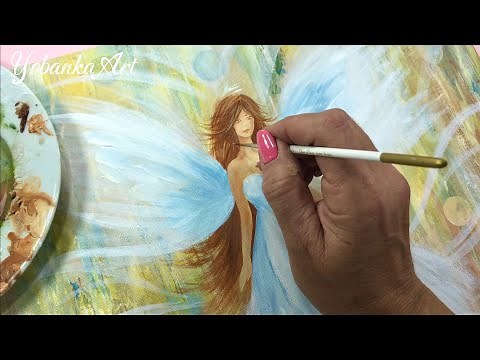Learn to paint an Angel 👼/ step by step✨/ Technique with acrylic paint 🎨