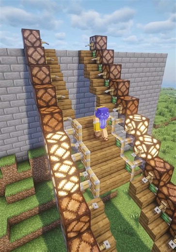 Automatic Staircase in Minecraft #minecraftbuilding #minecraft #minecraftmemes #minecrafttutorial #minecrafthacks