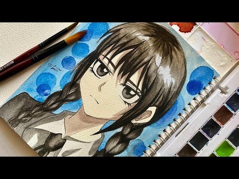 Wednsday Addams In Anime Style🎨 Fanart✨🪄