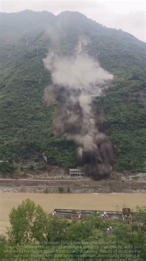 Mountain Collapse: Dust Clouds and Nature's Might!