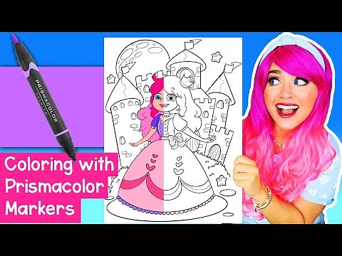 Coloring Myself as a Princess! 👑 | Kimmi The Clown Coloring Book & Prismacolor Art Markers 🎨