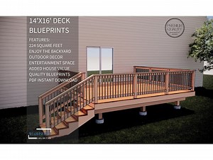 Deck Plans 14x16 for DIY Construction and Permit - Etsy