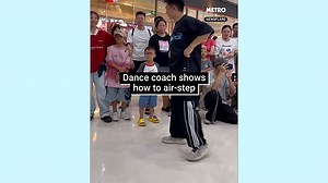 Dance coach shows how to air-step