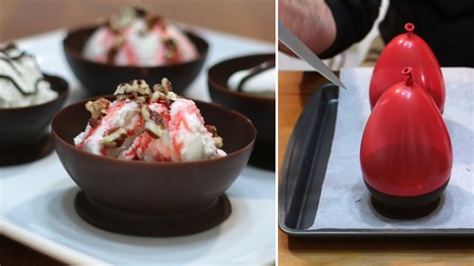 How to make chocolate balloon bowls | Easy chocolate bowls