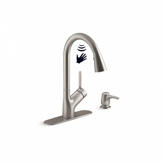 Reviews for KOHLER Setra Single-Handle Touchless Pull-Down Sprayer Kitchen Faucet in Vibrant Stainless | Pg 4 - The Home Depot