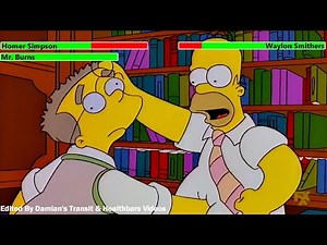 Homer Simpson vs. Waylon Smithers with healthbars