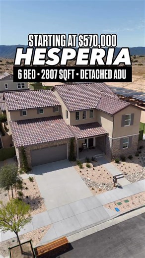 Massive New Hesperia Homes with DETACHED ADU Options! 😮‍💨 Comment “HSV” to learn more about these new homes! Community Plans Starting in the $500,000’s Masterplanned Community with amazing amenities, attached ADU and Detached ADU options! Thinking of buying a new home? Text “INFO” to (909)233-7212 to learn more about getting into a new home! Jeffry Giordano DRE01984700|Realty of America | newbuild.king