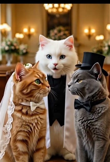 Two cute cats just got married! 🐱💍
