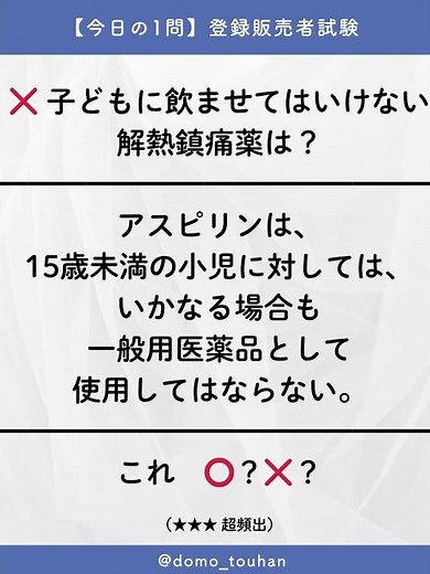 子どもに飲ませてはいけない痛み止め アスピリン