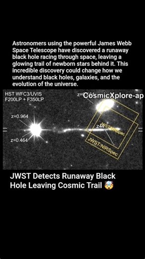 JWST Detects Runaway Black Hole Leaving Cosmic Trail 🤯