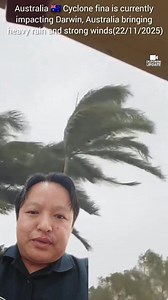 Australia 🇦🇺 Cyclone fina is currently impacting Darwin Australia bringing heavy rain and strong winds (22/11/2025) #cyclone #australia #typhoon #Update | Dupchen Tamang