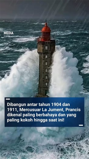 Mercusuar La Jument dijuluki sebagai mercusuar paling berbahaya di dunia karena sering diterjang badai, gelombang besar, dan pasang surut yang kuat. Mercusuar ini terletak di Pantai Brittany, Prancis. Mercusuar La Jument dibangun di tengah laut Brittany yang berada di bagian barat laut Prancis. Dikutip dari berbagai sumber, Brittany merupakan salah satu lautan yang paling berbahaya di Eropa. Di kawasan ini sering terjadi badai, gelombang besar serta arus yang kuat. Bahkan menurut catatan sejarah