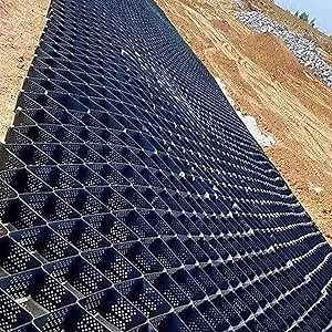 Ground Grid for Walkway, Heavy Duty Honeycomb Geogrid Gravel Soil Stabilizer, 3.3ft/ 6.6ft/ 10ft/ 13ft/ 16ft/ 20ft Geogrid Permeable Paver for Outdoor, Fire Lanes, Hill Incline ( Color : W X L , Size