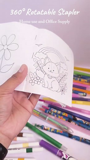 Huachi 360° Rotation Stapler: Perfect for Home & Office