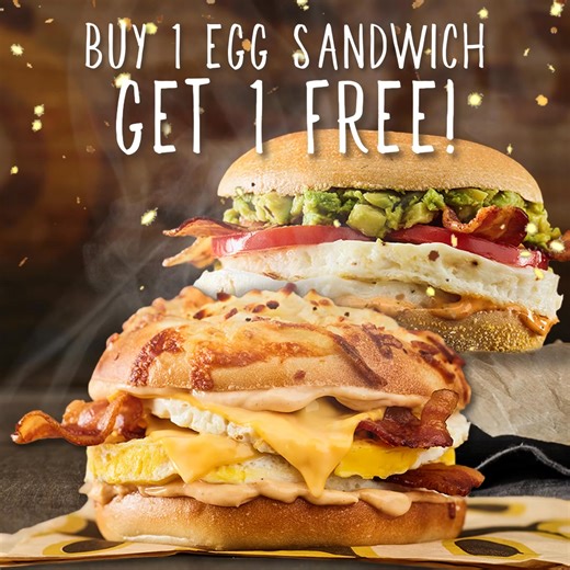 Hey Ft. Worth! We're now open on Highway 114 Rd. Enjoy a Free Egg Sandwich when you buy one. Order online with code BOGO! | Einstein Bros. Bagels