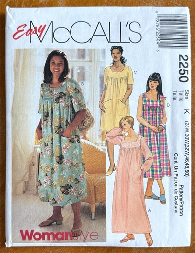 90s Women's Muumuu Sundress Sewing Pattern - Mccall's 2250 FF (bust 50-54) - Etsy