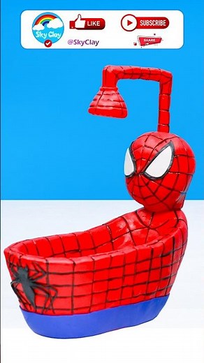 Making Bathtub Superheroes Spider-man, Hulk with Polymer Clay #short