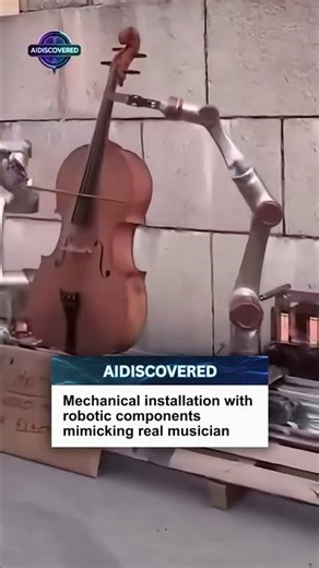 Mechanical installation with robotic components mimicking real musician