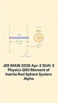 JEE MAIN 2026 Apr-2 Shift-2 Physics Q50 Moment of Inertia Rod Sphere System Alpha #jeemain2026