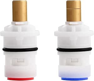 PARLOS Ceramic Stem Disc Faucet Cartridge Replacement for Bathroom Tap (1 Pair Hot & Cold),2103201