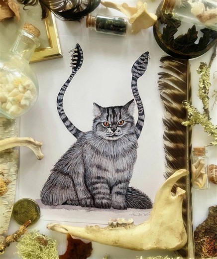 Displacer Beast Art Prints - Dnd Inspired, Persian Cat, Fantasy Monster, Role Playing Game, Nerdy Gifts, Weird Wall Art, 4x6 5x7 8x10 Prints - Etsy UK
