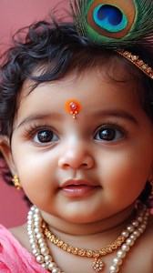 Eyes Full of Divinity – Cute Baby Krishna Moments! ✨ #shortsfeed #shreekrishna | Nitai Golder