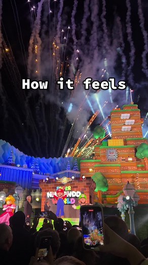 Back in my day there was no save option #nostalgia #supermario #supernintendoworld #universalstudioshollywood #fireworks #grandopening #redcarpet