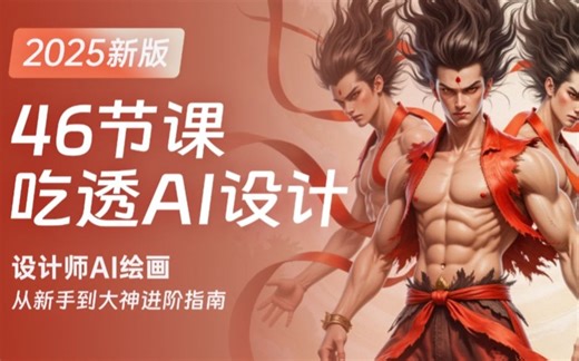 【AI设计入门到精通】目前B站最全的AI设计网课SD保姆级教程，2025最新版！包含所有干货！七天就能从小白到大神！学完直接变现！