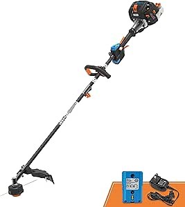 LawnMaster NPTGSP2617A No-Pull Gas Grass Trimmer with Electric Start 26cc 2 Cycle 17-Inch