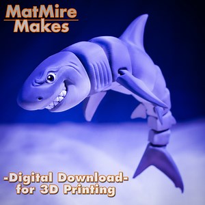 Great White Shark Digital .STL File for 3d Printing, Articulated Fidget Figure, Desktop Stim, Cute Flexi - Etsy