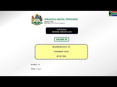 Grade 10 Maths Paper 1 June 2024 KZN
